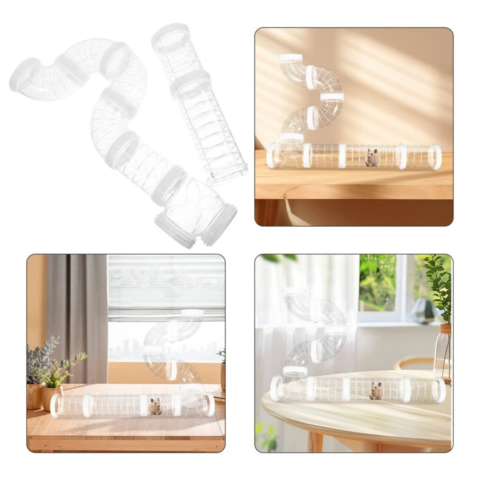 Small Pet Tunnel | Hamster Activity Toy | Expandable Tube | 9.43 x 2.16 x 2.16 Inches